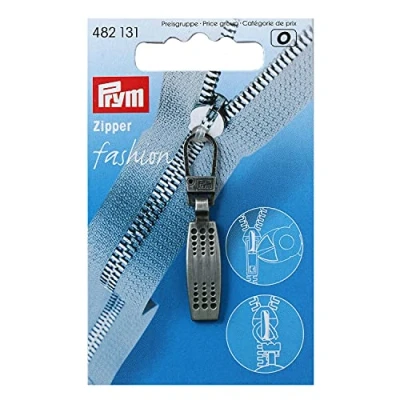 Image of Prym Matrix Fashion Zipper Pullers, Metal Black Brushed