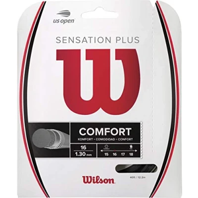 Image of Wilson Unisex Adult Sensation Plus Racket strings, Black, 16