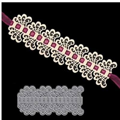 Image of Lace Flower Metal Die Cuts Border Edge Cutting Dies Cut Stencils for Diy Scrapbooking Photo Decorative Embossing Paper Card Making