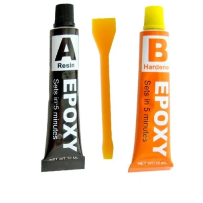 Image of EPOXY GLUE SET SUPER STRONG HOLD IN JUST 5 MINUTES RESIN &amp; HARDENER USEFUL TO BOND GLASS / CERAMICS FABRIC METALS PLASTICS MULTI PURPOSE IDEAL KEEP TOOL BOX