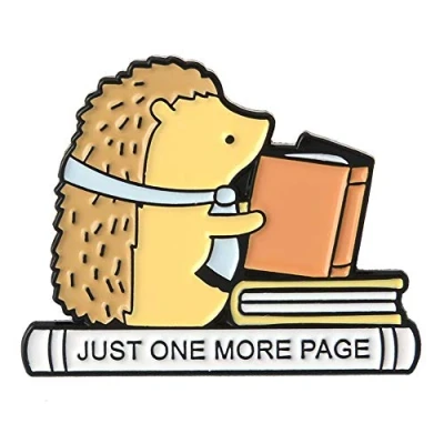 Image of Hedgehog Brooch Read Books Cute Badge Denim Bag Backpack Lapel Pin Jewelry Creative Cartoon Corsage