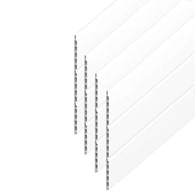 Image of 5 Metre Length x 300 Millimetre White Plastic Soffit Board Upvc Hollow Cladding Pack of 4
