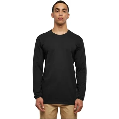 Image of Urban Classics Stretch Terry Long sleeved top, Men&#039;s, Size: 4XL, Black
