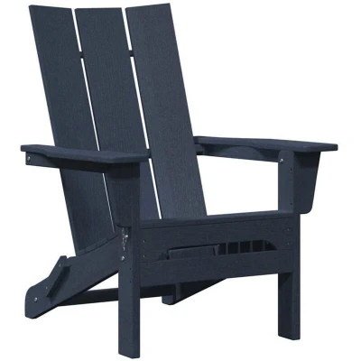Image of vidaXL Folding Adirondack Chair Navy Blue 74.5x80.5x90 cm HDPE