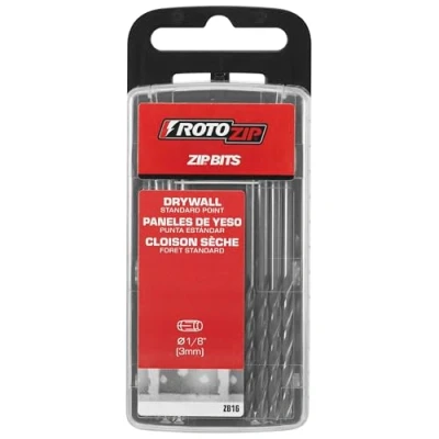 Image of RotoZip ZB16 1/8 Inch Standard Point Drywall Cutting Zip Bit, 16 Pack