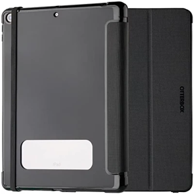 Image of OtterBox React Folio Case for iPad 10.2 Inch (8th Gen 2020 / 9th 2021), Shockproof, Drop proof, Ultra Slim Protective Case, Tested to Military Standard, Black Non Retail Packaging