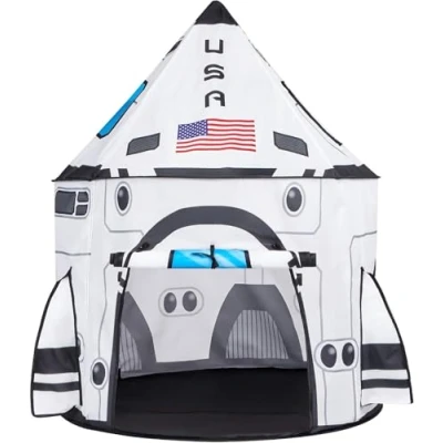 Image of JOYIN Rocket Ship Play Tent Pop up Kids Indoor Outdoor Spaceship Playhouse Set