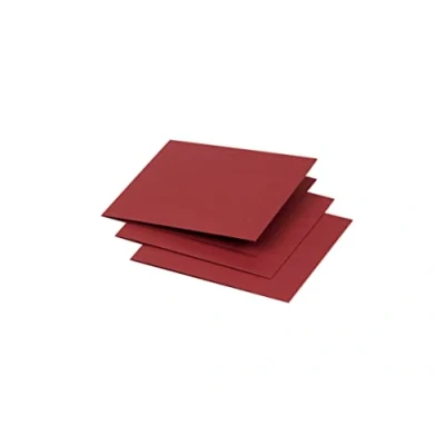 Image of Clairefontaine Ref 16280C Pollen Folded Card (Pack of 25 Sheets) 116 x 116mm Sized, 210gsm Card, Inkjet &amp; Laser Printer Compatible, Acid Free Maroon