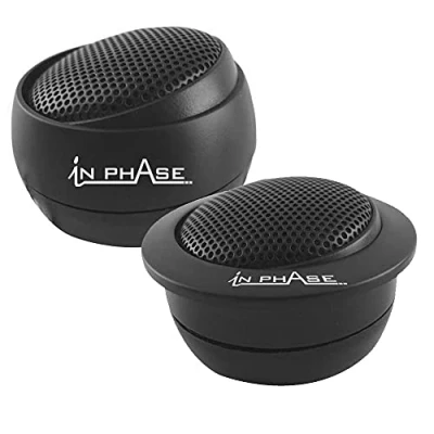 Image of In Phase Car Audio SXT1 Speaker 1/2 Inch 200W PEI Silk Dome Tweeter (2 x Speakers),Black