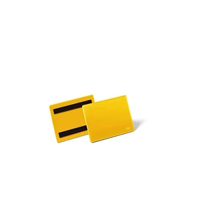 Image of Durable Magnetic Document Sleeve A6 Landscape, Pack of 50 Pieces, Yellow