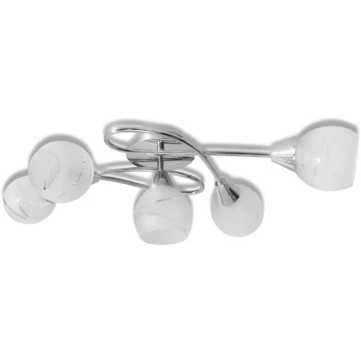Image of vidaXL Ceiling Lamp with Glass Shades for 5 E14 Bulbs
