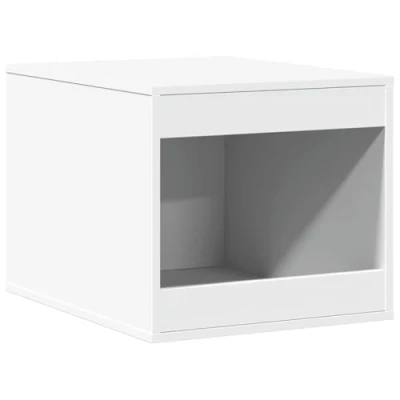 Image of vidaXL Cat Litter Box Enclosure House/Side Table White Engineered Wood Bed Storage Cabinet 47x59x42cm