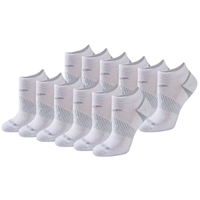 Image of Saucony Women&#039;s Rundry Performance Selective Cushion Socks, Available in S l (6, White Basic (12 Pairs), M (Pack of 12)
