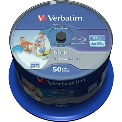 Image of Verbatim 43812 25GB BD R Blank Blu Ray Disc Discs (BD R, 25GB, 405nm, Spindle, 50 Pieces)