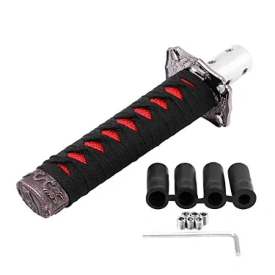 Image of Universal Gear Shift Knob, Japanese Sword Car Lever Knob Shifter with 4 Adapters