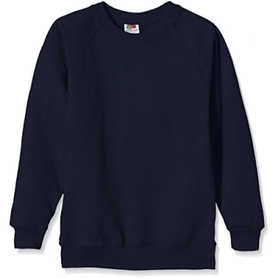 Image of Fruit of the Loom Unisex Kids Raglan Premium Sweater, Navy, 7 8 Years (Manufacturer Size:30)