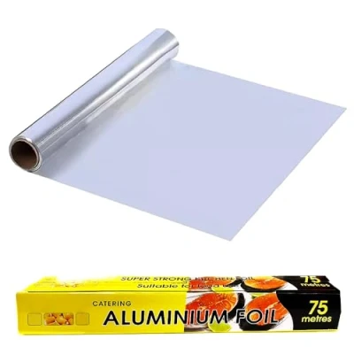 Image of ANGIX Aluminium Foil 300mm x 75m Heavy Duty Kitchen Roll for Cooking, BBQ, Roasting &amp; Baking, Catering Tin