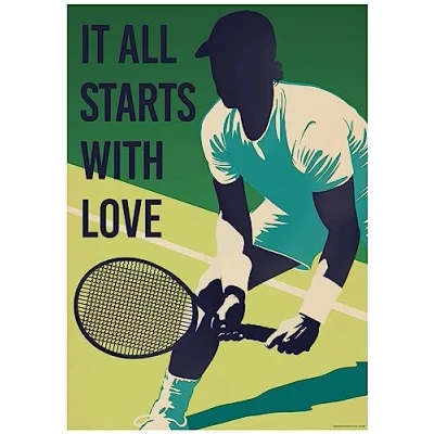 Image of It All Starts with Love Tennis Mini Poster