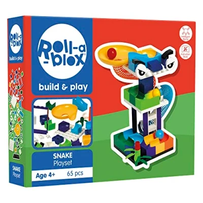 Image of PETERKIN Roll a blox Snake Playset Build, and Play! Construction Toys Building Blocks Ages 4+