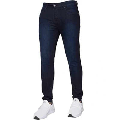 Image of Enzo New Mens Designer Stretch Super Skinny Denim Jeans All Waist Dark Stonewash 32 W X 32L