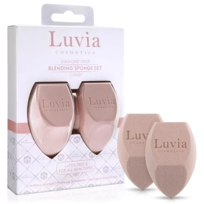 Image of Makeup Sponge Set Diamond Shape Luvia Cosmetics Blender Candy Pink