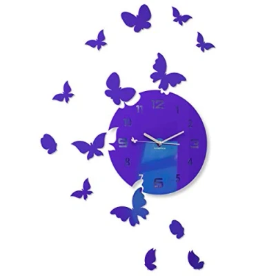 Image of FLEXISTYLE Wall Clock, Acrylic, Purple (Blueberry), 30 cm