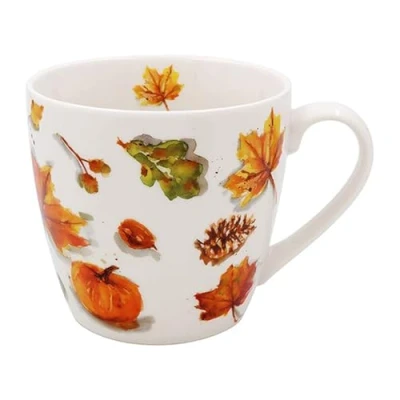Image of The Leonardo Collection Autumn Leaves Design Fine China Breakfast Mug