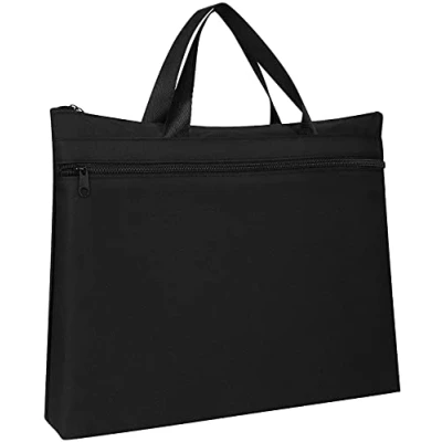 Image of Portable B4 Document Bag Handbag Oxford File Carrying Briefcase Office Messenger Zippered Business Documents Expanding Folder Storage Tote