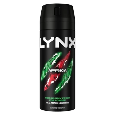 Image of Lynx Africa Aerosol Bodyspray 48 hours of odour busting zinc tech deodorant to finish your style 150 ml