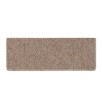 Image of casa pura Stuff Mats Interior, Pack of 15, Rectangular, Self Adhesive in Sisal Look, Stair Treads Mats, Taupe, 65 x 23.5 cm, Calcuta