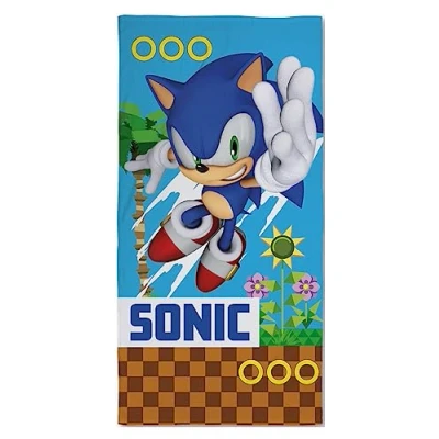 Image of Sonic The Hedgehog Speed Towel 100% Cotton Kids Bath Ultra Soft for Girls &amp; Boys Toddler Beach Towels Swimming, Shower, Pool More