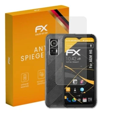 Image of atFoliX Screen Protector compatible with AGM H6 Protection Film, anti reflective and shock absorbing FX Film (3X)