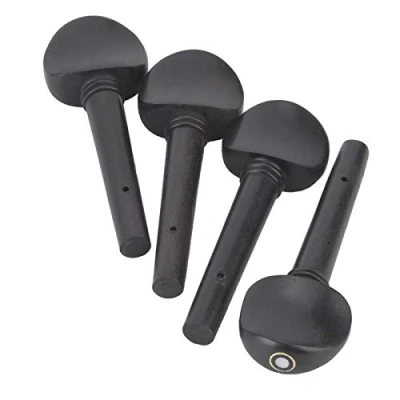 Image of violin Tuning pegs, ebony Wood Wooden Strings Shaft Smooth Good Replacement for Accessory(1/2 with fish eyes, four packs)