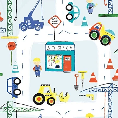 Image of Road Works Ahead Blue/Red/Yellow