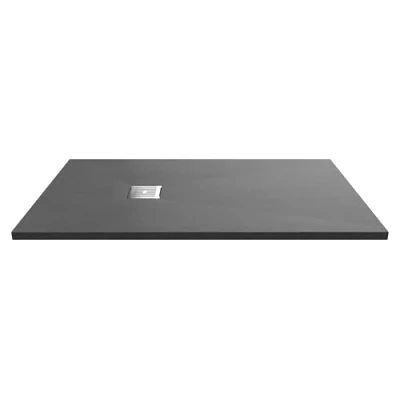 Image of 1400mm x 800mm Premium Slimline Rectangular Shower Tray Slate Grey