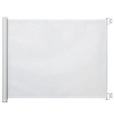 Image of PawHut Retractable Safety Gate Dog Pet Baby Kids Barrier Folding Protector Home Doorway Room Divider Stair Guard White 115Lx82.5Hcm