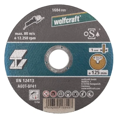 Image of wolfcraft cutting Disc For Metal, extra thin, Ø 115 mm I 1683999 high speeds and low burr cuts