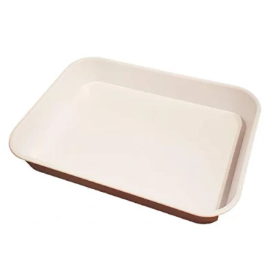 Image of Deep White Plastic Catering Tray KB3 (Pack of 10) (356mm L x 254mm W 50mm D)