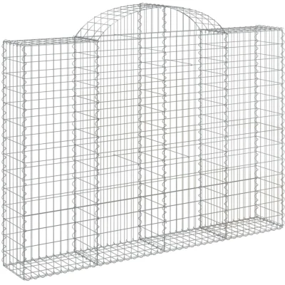 Image of Vidaxl Arched Gabion Baskets 14 pcs 200x30x140/160 cm Galvanised Iron