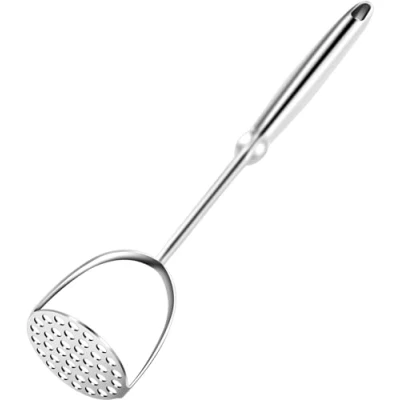 Image of Potato Masher,Stainless Steel Mashed Potatoes Masher with Long Handle for Beans,Avocado,Fruit,Vegetables.One Piece Construction Heavy Duty Kitchen Tool