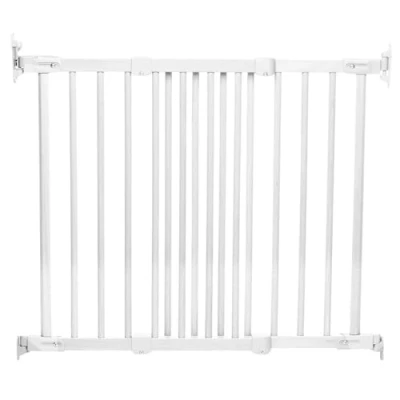 Image of Safetots Diagonal Fit Baby Gate, 67cm 105.5cm, White Wood, Multi Stair Safety Barrier