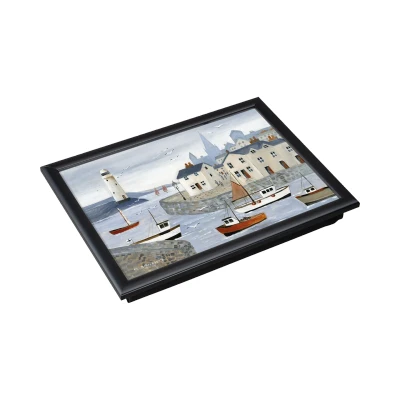 Image of Denby Coastal Lighthouse Lap tray With Black Edge