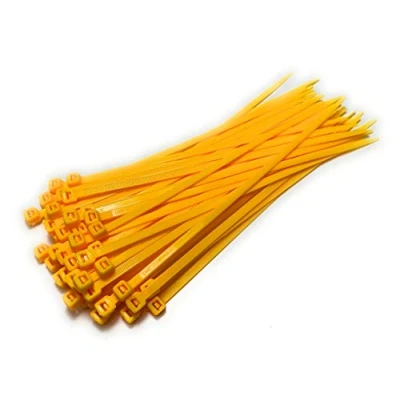 Image of Cable Ties 200mm x 4.8mm 8&quot; Premium Tie Wraps Nylon Zip (Yellow)