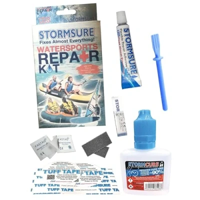 Image of Stormsure Waterproof Water Sports Repair Kit + 30ml Stormcure Accelerator 1 Hour Solutions Extend Product Life: Fix Holes and Leaks