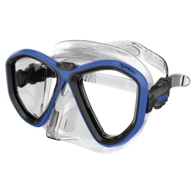 Image of SEAC Symbol, Made in Italy diving mask with two lenses and 3D buckle