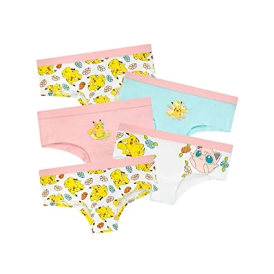 Image of Pokemon Girls Knickers Pack of 5 Pikachu Multicoloured 10 11 Years