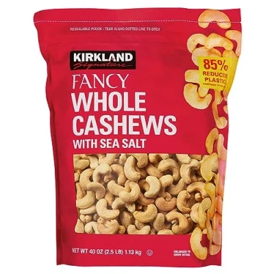 Image of Kirkland Signature Premium Fancy Salted Cashews 40 Oz Pack of 2