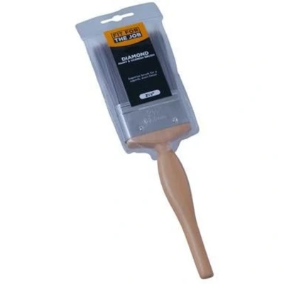 Image of Fit For The Job 2.5 inch Diamond DIY Paint Brush A Smooth Finish Painting with Emulsion, Gloss and Satin Paints on Walls, Ceilings, Furniture, Wood &amp; Metal, 2.5&quot; 63mm