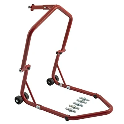 Image of Front Bike Wheel Lift Paddock Stand Red Chock Garage Motorcycle Motorbike