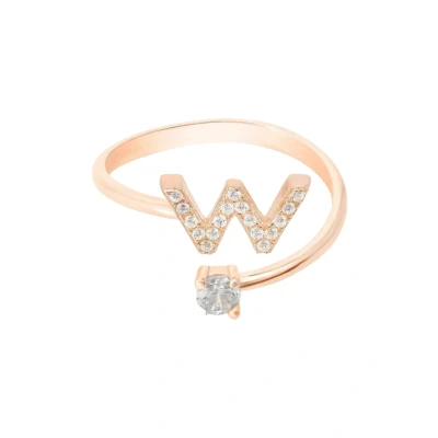 Image of Latelita Initial W Ring, Women&#039;s, Size: One Size, Pink